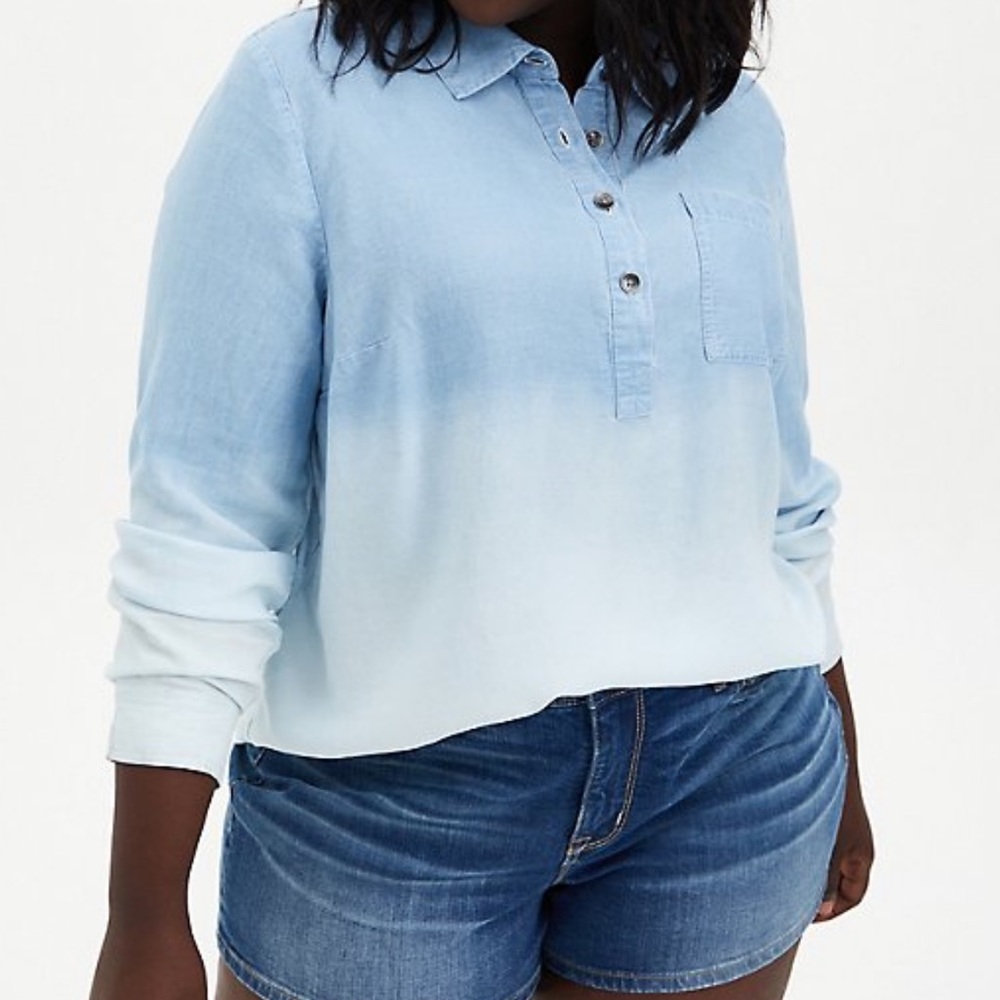 Chambray Dip-Dye Shirt
